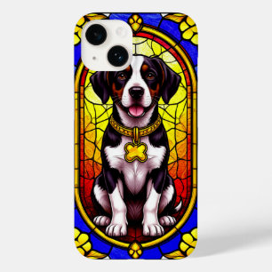 Hundeporträt in Glasmalerei-Kunstwerk Case-Mate iPhone 14 Hülle