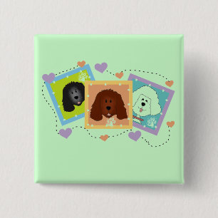 Hundeporträt-T-Shirts und Geschenke Button