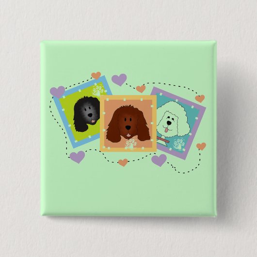 Hundeporträt-T-Shirts und Geschenke Button (Vorderseite)