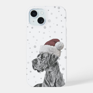 Hundeporträt-Weihnachts-Handyhüllen iPhone 15 Hülle