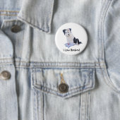 Hundeporträtmalerei auf niedliche Granzwolle Button (Beispiel)