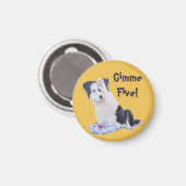 Hundeporträtmalerei auf niedliche Granzwolle Magnet (Vorderseite/Rückseite)