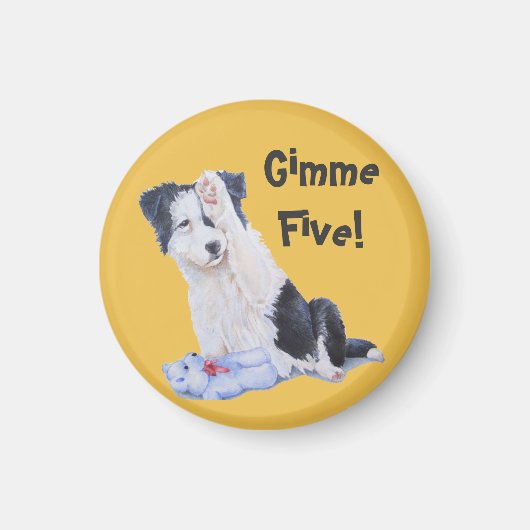 Hundeporträtmalerei auf niedliche Granzwolle Magnet (Vorne)