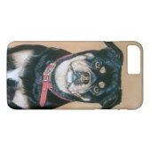 Hundeporträtmalerei auf Schwarz-Bein-Mops Case-Mate iPhone Hülle (Rückseite (Horizontal))