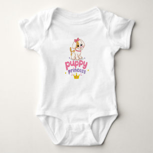 Hundeprinzessin Süßes Mädchen Hund Rosa Schleife G Baby Strampler
