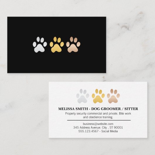 Hundepuhen (Silber, Gold, Bronze) Visitenkarte (Vorne/Hinten)