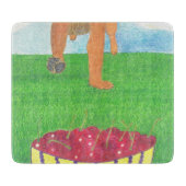 Hundepuhen und Kirsche Schneidebrett (Vorderseite)