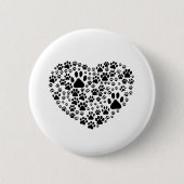 Hundepuhen, Welpenpfoten, Tierpaws, Herz, Haustier Button (Vorderseite)