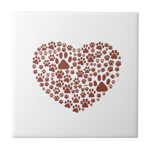 Hundepuhen, Welpenpfoten, Tierpaws, Herz, Haustier Fliese (Vorderseite)