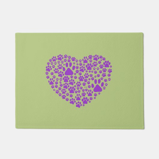 Hundepuhen, Welpenpfoten, Tierpaws, Herz, Haustier Fußmatte (Vorderseite)