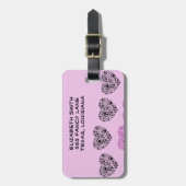 Hundepuhen, Welpenpfoten, Tierpaws, Herz, Haustier Gepäckanhänger (Vorderseite vertikal)