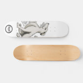 Hundepuppe beißender Cartoon zeichnend Skateboard (Horizontal)