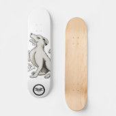 Hundepuppe beißender Cartoon zeichnend Skateboard (Vorderseite)