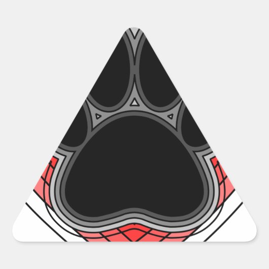 Hundepuppe im roten Herzen mit Konturen Dreieckiger Aufkleber (Vorderseite)