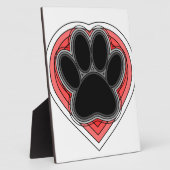 Hundepuppe im roten Herzen mit Konturen Fotoplatte (Seite)