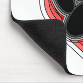 Hundepuppe im roten Herzen mit Konturen Mousepad (Ecke)