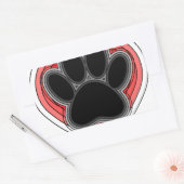 Hundepuppe im roten Herzen mit Konturen Rechteckiger Aufkleber (Umschlag)