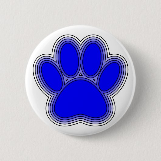 Hundepuppe in blau mit Konturen Button (Vorderseite)