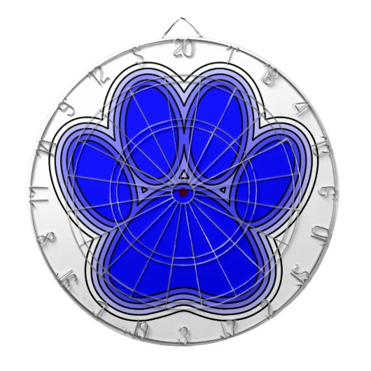 Hundepuppe in blau mit Konturen Dartscheibe (vorne)