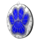 Hundepuppe in blau mit Konturen Dartscheibe (Vorderseite rechts)