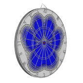 Hundepuppe in blau mit Konturen Dartscheibe (Vorderseite Links)