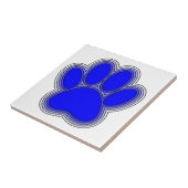 Hundepuppe in blau mit Konturen Fliese (Seite)