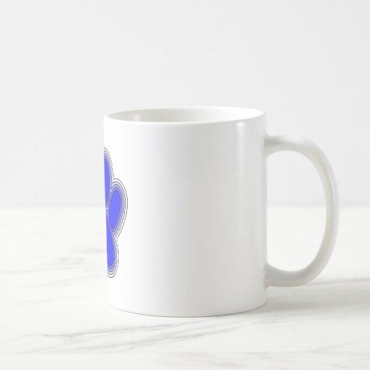 Hundepuppe in blau mit Konturen Kaffeetasse (Rechts)
