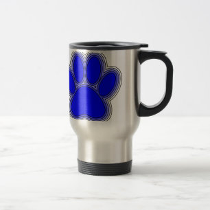 Hundepuppe in blau mit Konturen Reisebecher