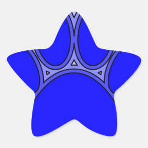 Hundepuppe in blau mit Konturen Stern-Aufkleber