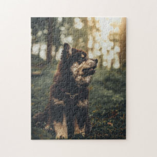 Hundepuzzles Tierbild Niedliche, schlaue Welpenfot Puzzle