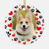 Hunderahmen für Herz und Pappe Keramik Ornament (Vorne)
