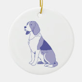 Hunderasse Beagel sitzend Keramik Ornament (Vorne)