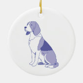 Hunderasse Beagel sitzend Keramik Ornament (Hinten)