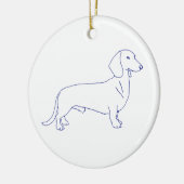 Hunderasse Dackel Keramik Ornament (Links)