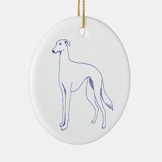 Hunderasse Galgo Español Keramik Ornament (Rechts)