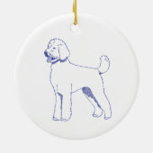 Hunderasse Goldendoodle Keramik Ornament (Hinten)
