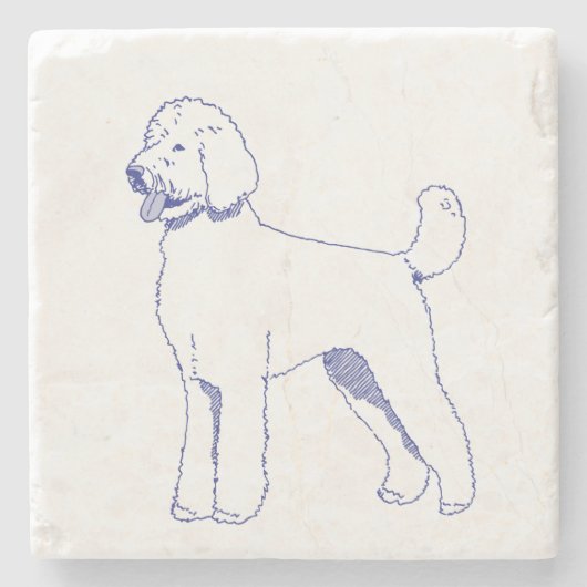 Hunderasse Goldendoodle Steinuntersetzer (Vorderseite)