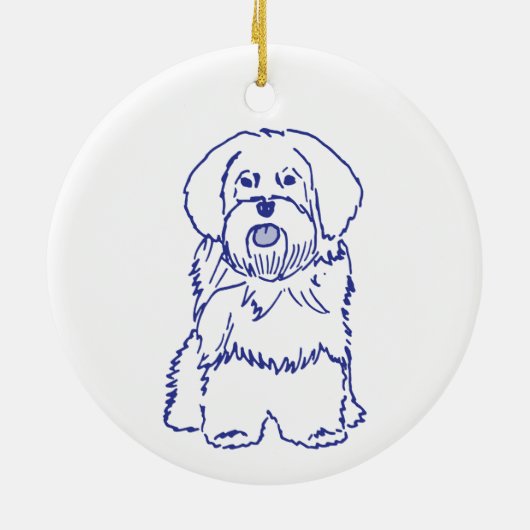 Hunderasse Havanese Keramik Ornament (Hinten)