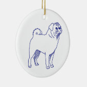 Hunderasse Mops Keramik Ornament (Rechts)