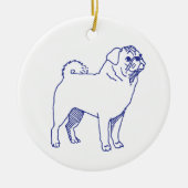 Hunderasse Mops Keramik Ornament (Vorne)