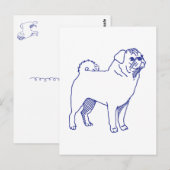 Hunderasse Mops Postkarte (Vorne/Hinten)