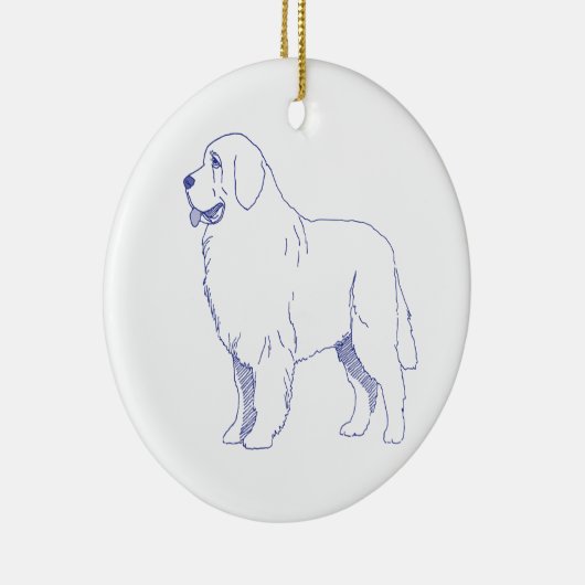 Hunderasse Neufundländer Keramik Ornament (Rechts)