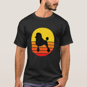 Hunderasse Pudel Hund Silhouette Retro Vintage T-Shirt