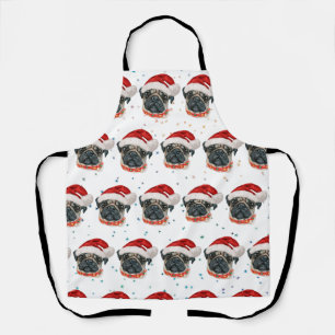 Hunderasse Pug Weihnachtssterne Schürze