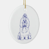 Hunderasse Shih Tzu Keramik Ornament (Rechts)