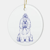 Hunderasse Shih Tzu Keramik Ornament (Links)