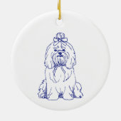 Hunderasse Shih Tzu Keramik Ornament (Hinten)