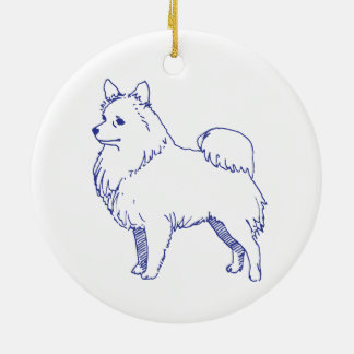 Hunderasse Spitz Keramik Ornament