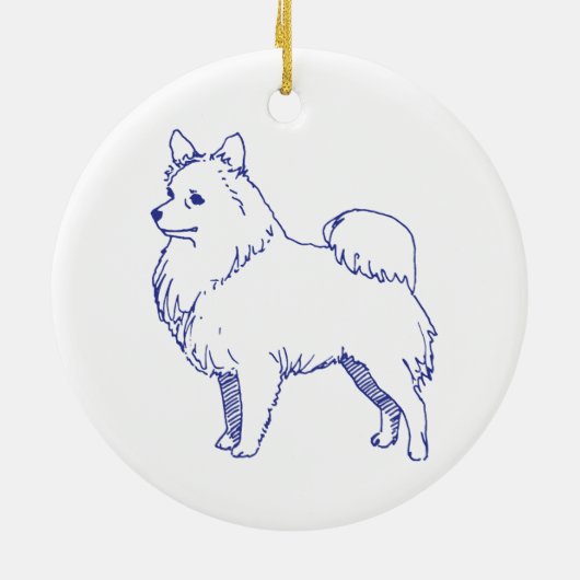 Hunderasse Spitz Keramik Ornament (Hinten)