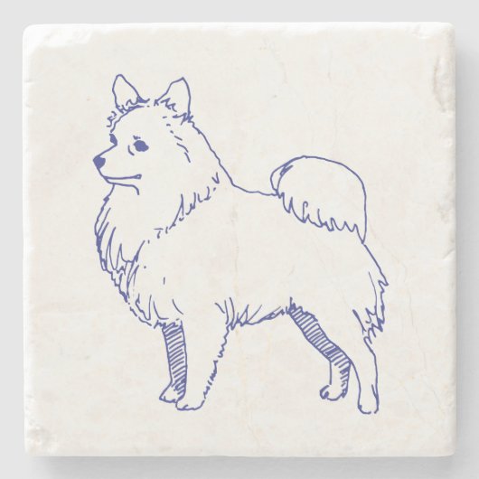 Hunderasse Spitz Steinuntersetzer (Vorderseite)